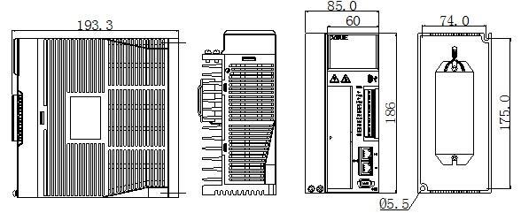 Размеры привода DS5C-21P5-PTA