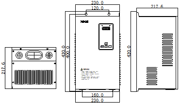 Размеры привода DS5E-411P0-PTA