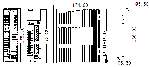 Размеры привода DS5K-20P1-PTA